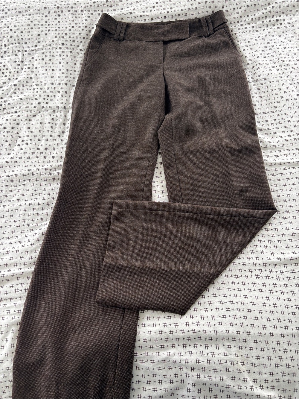Ann Taylor Margo 100% wool trousers, brown, lined,4 pockets,wide leg,size 4